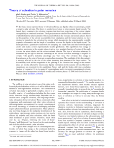 Theory of solvation in polar nematics - Matyushov Lab