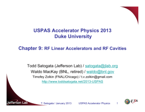 USPAS Accelerator Physics 2013 Duke University