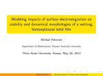 Modeling impacts of surface electromigration on stability and