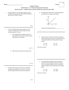 Worksheet - Velocity & Speed