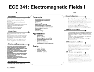 ECE 341: Electromagnetic Fields I Concepts:  Maxwell’s Equations