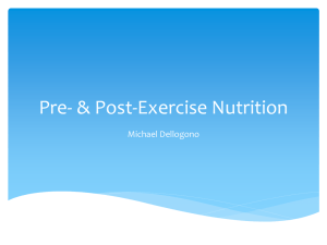 Pre- & Post-Exercise Nutrition