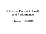 Nutrition in the Personal Training Setting
