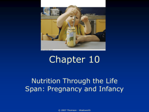 Chpt 10 - Nutrition and Pregnancy/Infancy