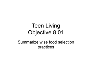 Teen Living Objective 8.01