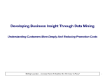 Developing Business Insight Through Data Mining