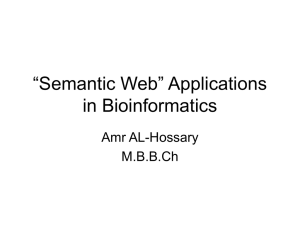 Semantic Web Applications in Bioinformatics