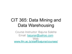 CIT 365: Data Mining and Data Warehousing