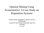 Opinion Mining Using Econometrics: A Case Study on