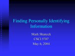 Finding Personally Identifying Inforamtion