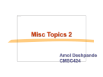 Notes (Misc Topics 2)