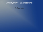 Lecture 2c - Getting a grip on anonymity