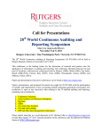 Call for Presentations 28 World Continuous Auditing and Reporting Symposium