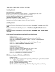 TEACHING AND CURRICULUM ACTIVITIES Teaching Interests Data Warehousing &amp; Data Mining