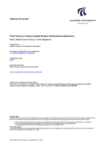 Aalborg Universitet Field Theory in Cultural Capital Studies of Educational Attainment