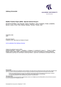 Aalborg Universitet EQUEL Position Paper (2004) - Special Interest Group 6