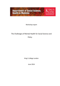 The Challenges of Mental Health for Social Science and Policy Workshop report