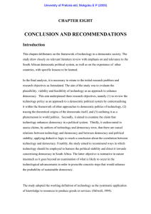 CONCLUSION AND RECOMMENDATIONS CHAPTER EIGHT Introduction