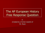 The AP European History Free Response Question