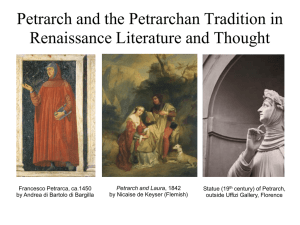Petrarch and the Petrarchan Tradition in Renaissance
