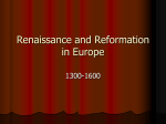 Renaissance and Reformation in Europe