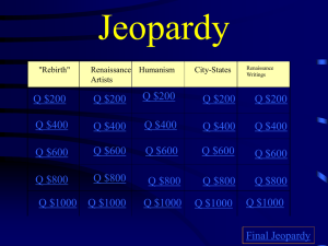 Renaissance Double Jeopardy