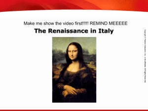 The Renaissance in Italy