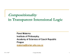 Compositionality in Transparent Intensional Logic
