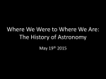Where We Were to Where We Are: The History of Astronomy