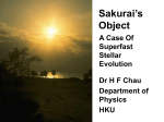Sakurai`s Object - Department of Physics, HKU