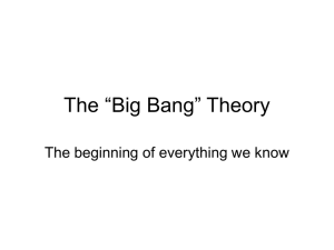 The “Big Bang” Theory