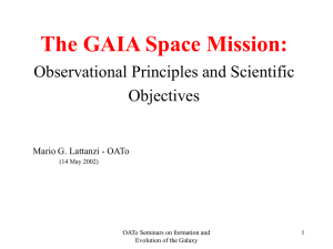 GAIA A Stereoscopic Census of our Galaxy