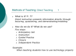 Methods of Teaching: Direct Teaching