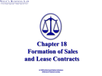 Chapter 19: Formation of Sales and Lease Contracts