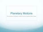 Planetary Motions - LathamWHS13-14