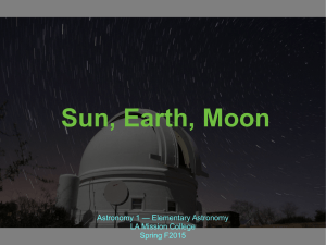 Sun, Earth, Moon Astronomy 1 — Elementary Astronomy LA Mission College Spring F2015
