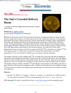 The Sun's Crowded Delivery Room July 6, 2007