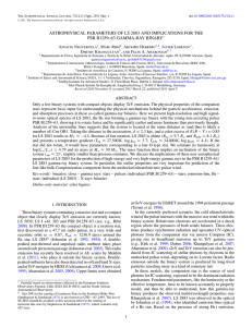 ASTROPHYSICAL PARAMETERS OF LS 2883 AND IMPLICATIONS FOR THE Y egueruela ,