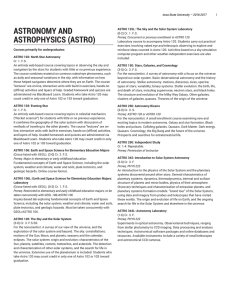 ASTRONOMY AND ASTROPHYSICS (ASTRO)