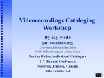 Cataloging Music Videos Workshop