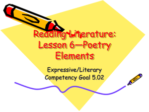 Reading Literature: Lesson 6—Poetry Elements