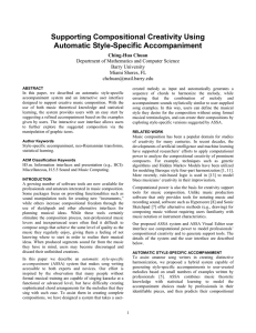 Supporting Compositional Creativity Using Automatic Style-Specific Accompaniment Ching-Hua Chuan