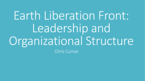 Earth Liberation Front Leadership and Organizational Structure