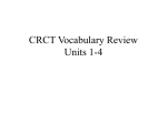 CRCT Vocabulary Review Units 1-4