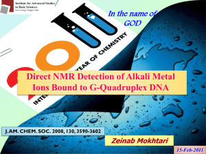 Direct NMR Detection of Alkali Metal Ions Bound to G-
