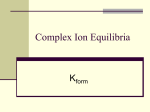 Complex Ion Equilibria - South Kingstown High School