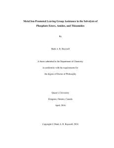 Metal Ion-Promoted Leaving Group Assistance in the Solvolysis of