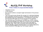 MySQL/PHP Workshop