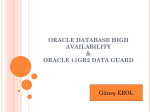 ORACLE DATABASE HIGH AVAILABILITY