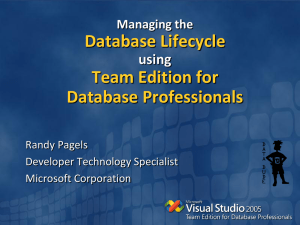 Database development with VSTS: Visual Team Edition for